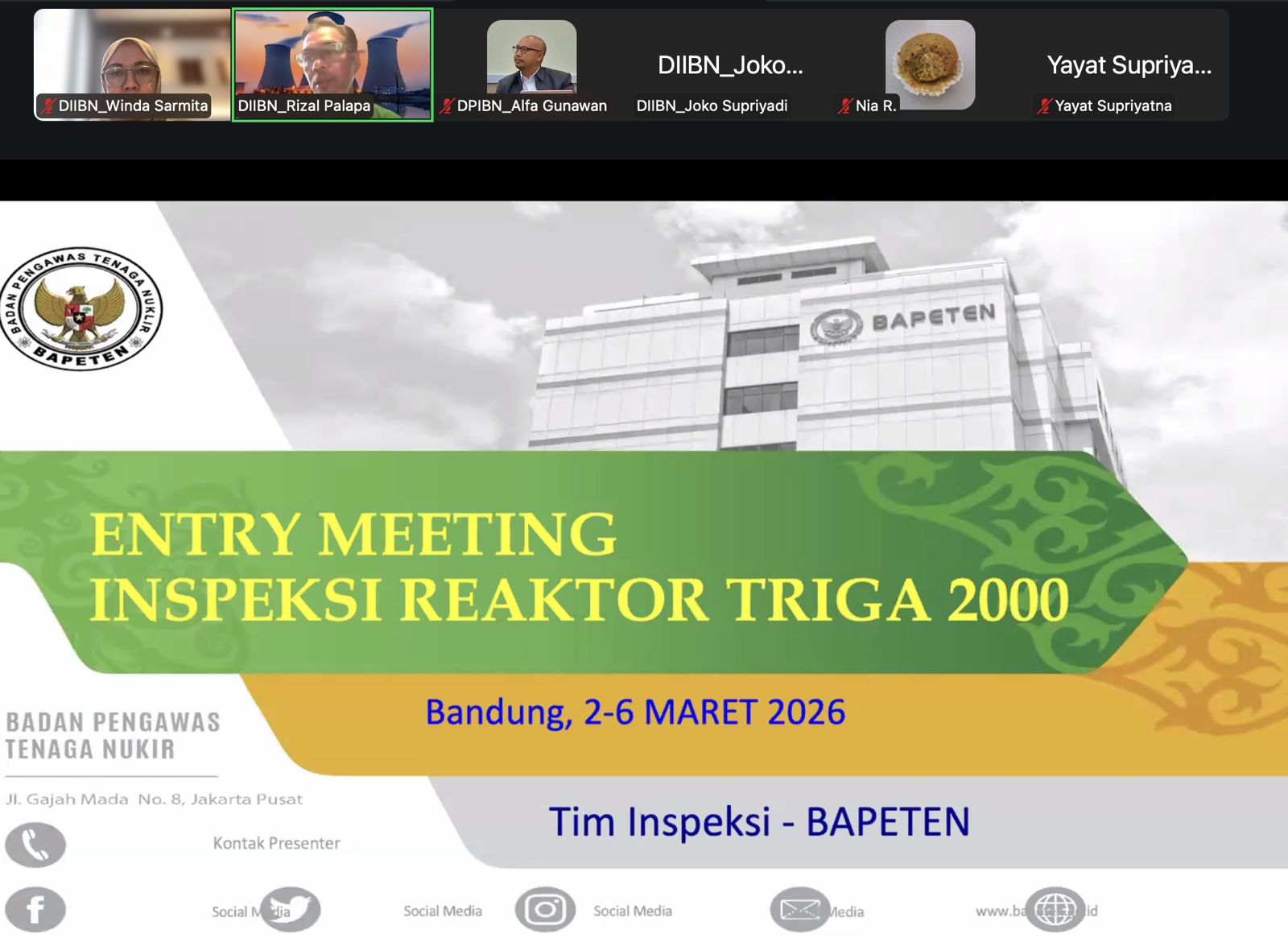 Nuclear Safety Inspection at the TRIGA 2000 Reactor Facility Bandung (ITR2K) – BRIN