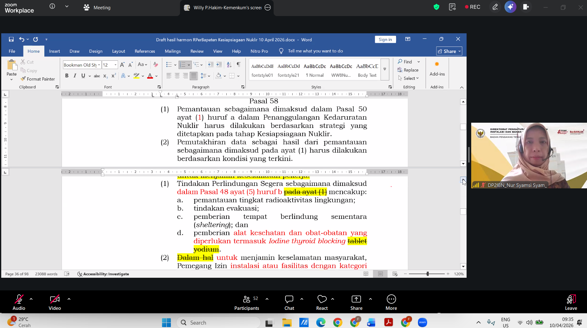 BAPETEN Conducts Harmonization of Draft BAPETEN Regulation on Nuclear Emergency Preparedness and Response